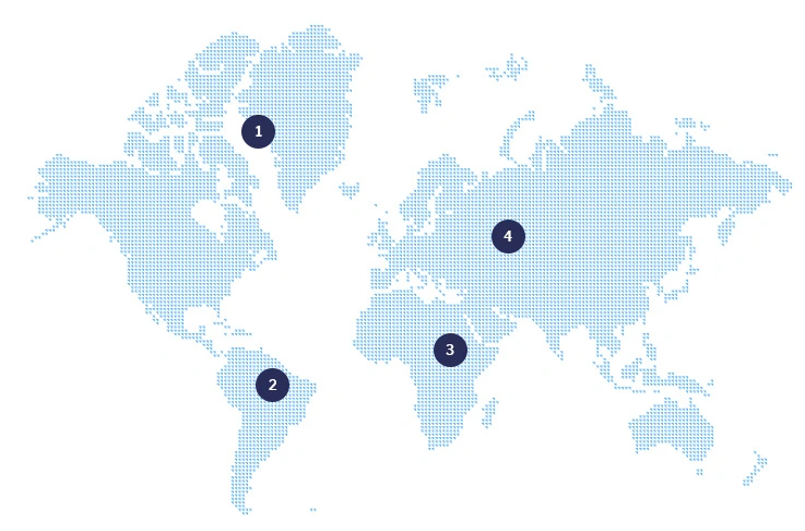 Atico India global presence map